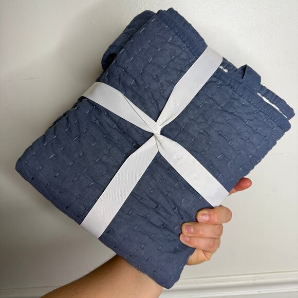 Potterybarn Pickstitch Sham Euro Cotton Linen Sham -1 NEW - Picture 3 of 4